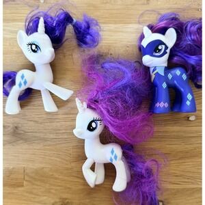My Little Pony G4 Lot Of 3 Rarity Brushable Figures | Hasbro MLP FIM sparkle